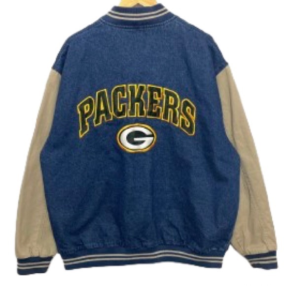 Lee Other - Lee Green Bay Packers Miller Lite denim varsity jacket size XL